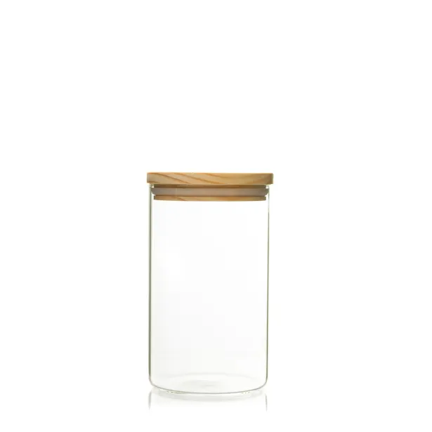 Recipient de sticla cu capac de lemn 1000ml