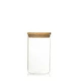 Recipient de sticla cu capac de lemn 1000ml