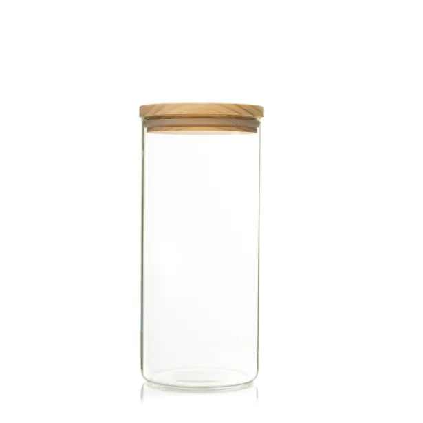Recipient de sticla cu capac de lemn 1400ml
