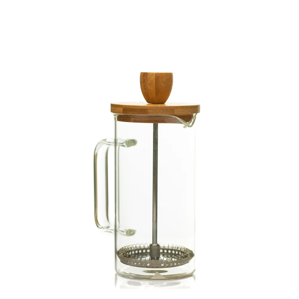 Filtru de cafea/ceai de sticla cu capac de lemn 350ml