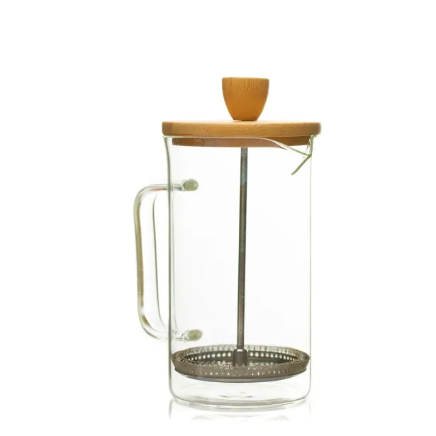 Filtru de cafea/ceai de sticla cu capac de lemn 600ml
