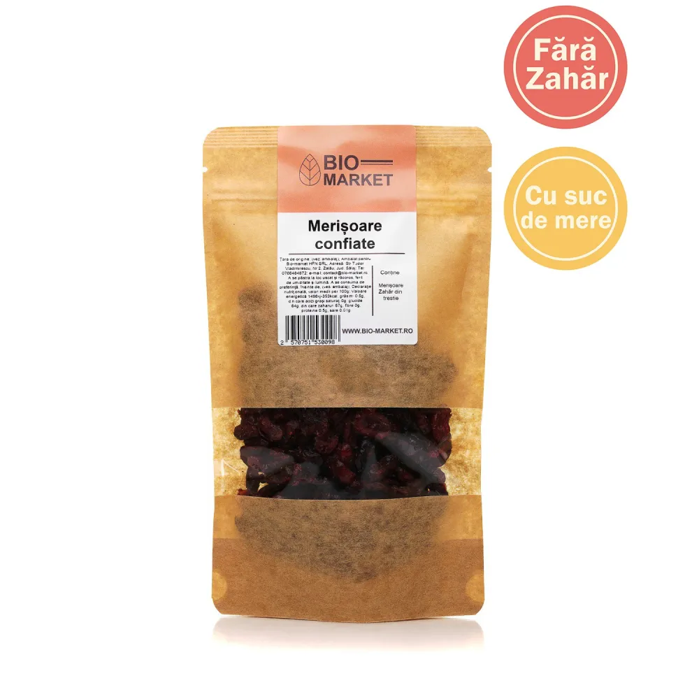 Merisoare confiate fara zahar 500g