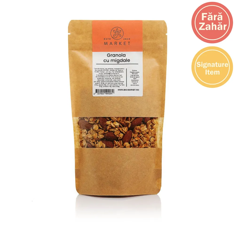 Granola cu migdale fara zahar 400g