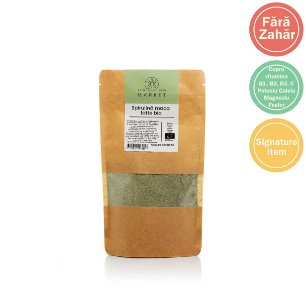 Spirulina Maca latte fara zahar bio 150g