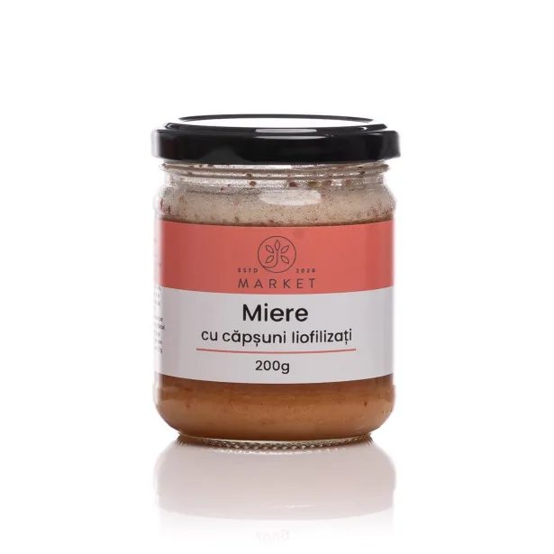 Miere cu capsuni liofilizati 200g