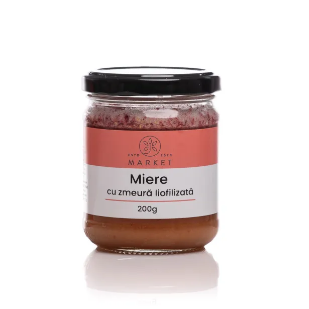 Miere cu zmeura liofilizata 200g