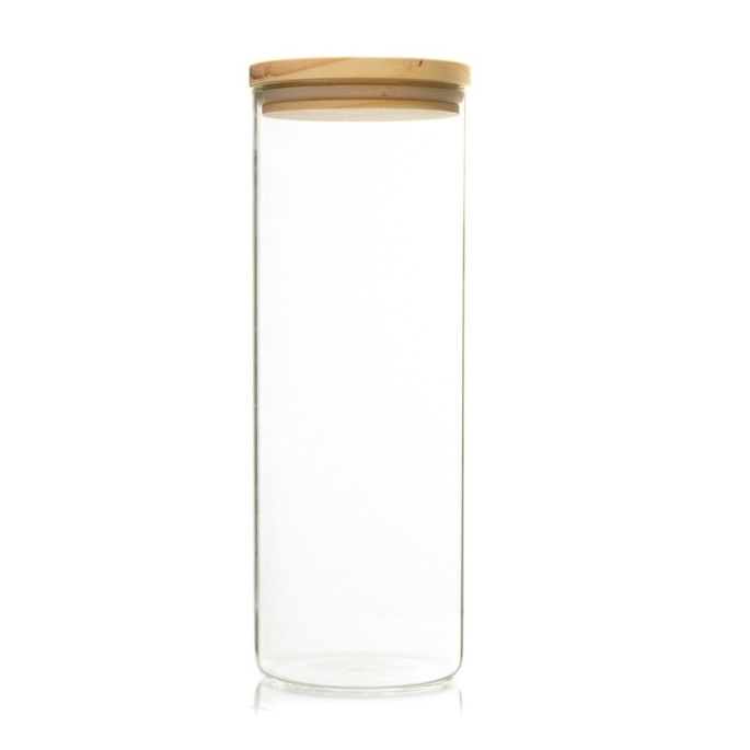 Recipient de sticla cu capac de lemn 1800ml