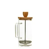 Filtru de cafea/ceai de sticla cu capac de lemn 350ml