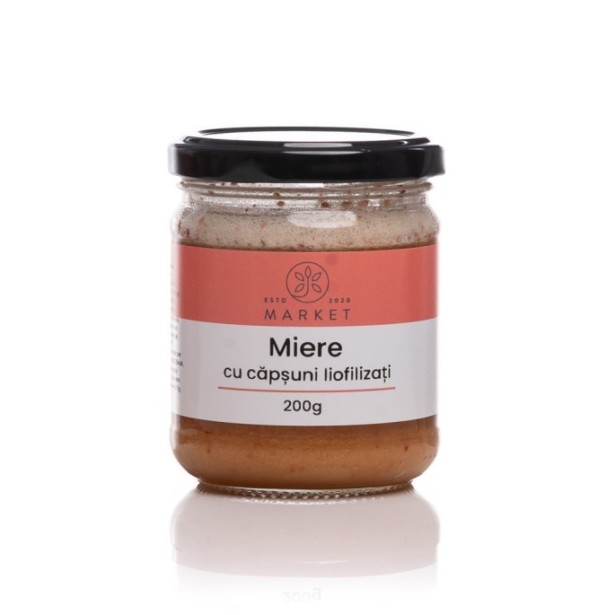 Miere cu capsuni liofilizati 200g