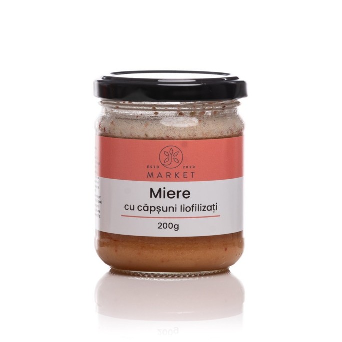 Miere cu capsuni liofilizati 200g