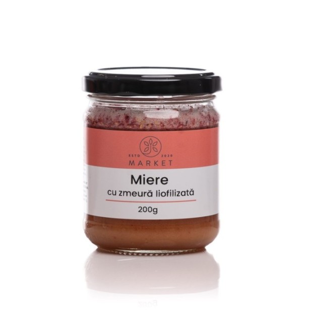 Miere cu zmeura liofilizata 200g