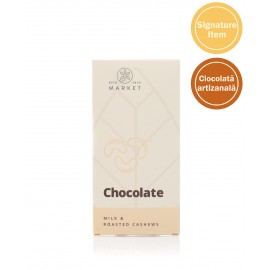 Ciocolata artizanala cu lapte si caju 150g