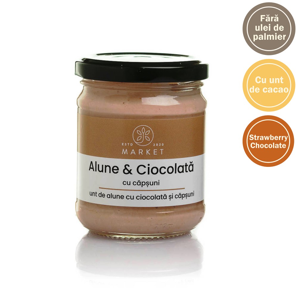 Unt de alune cu ciocolata si capsuni 170g