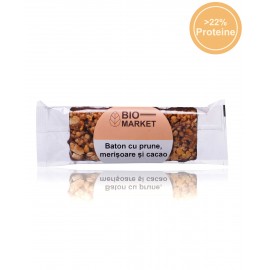 Baton cu prune, merisoare si cacao 35g