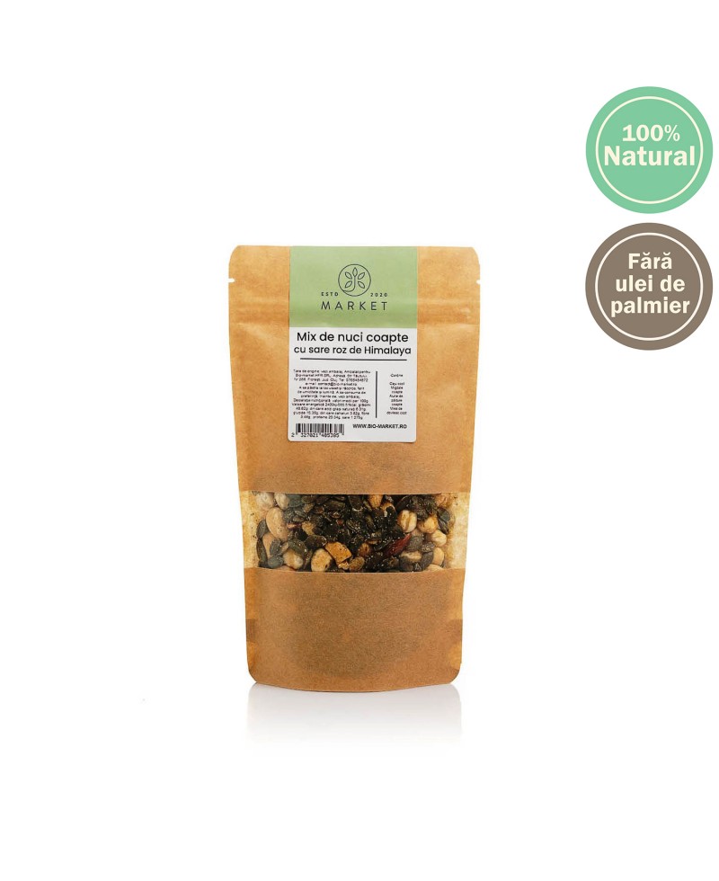 Mix de nuci coapte cu sare roz 250g