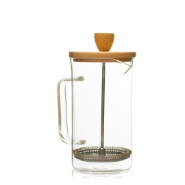 Filtru de cafea/ceai de sticla cu capac de lemn 600ml