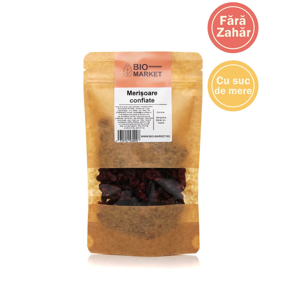 Merisoare confiate fara zahar 500g