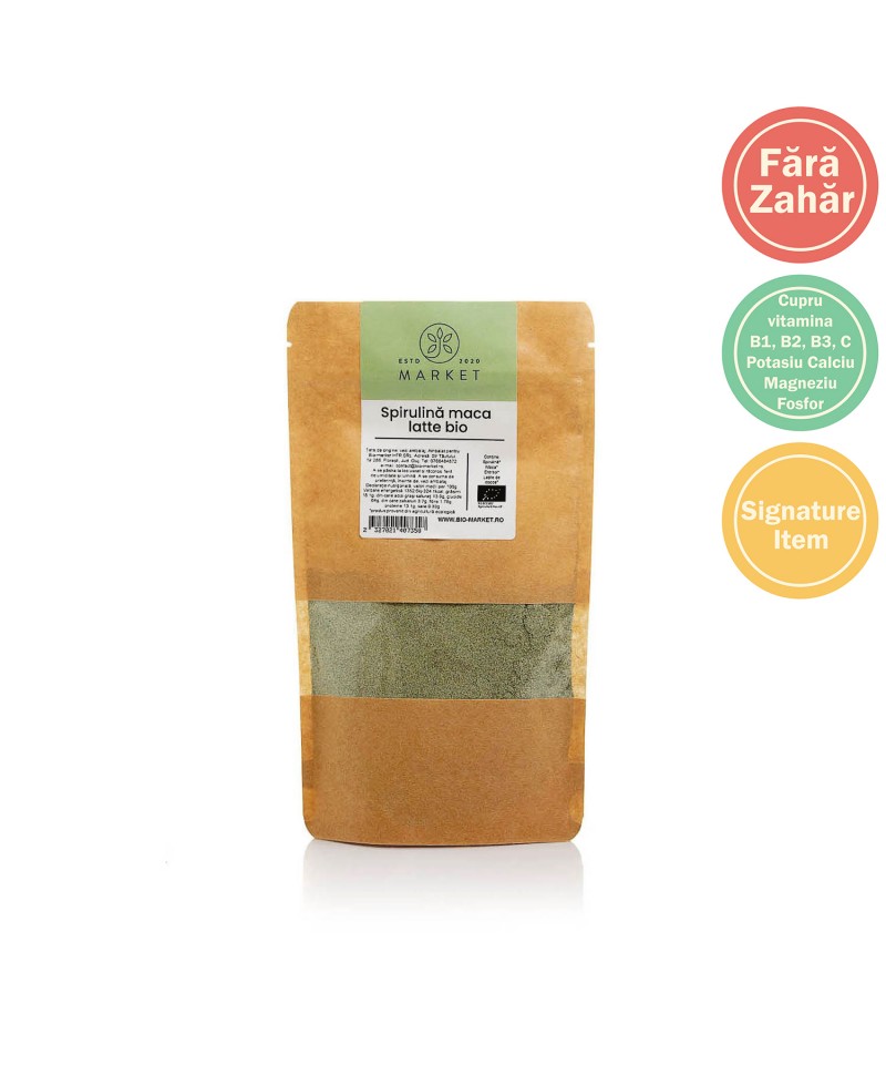 Spirulina Maca latte fara zahar bio 150g